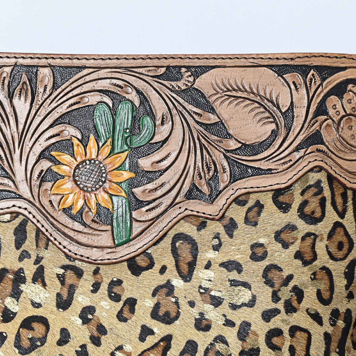 Faling Sunflower Hand Tooled