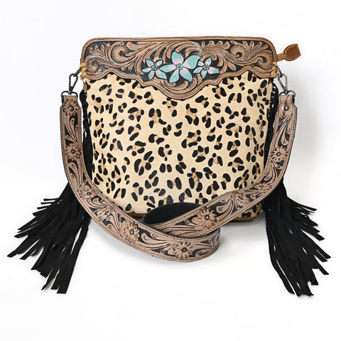 Three Flower Handtooled Bag