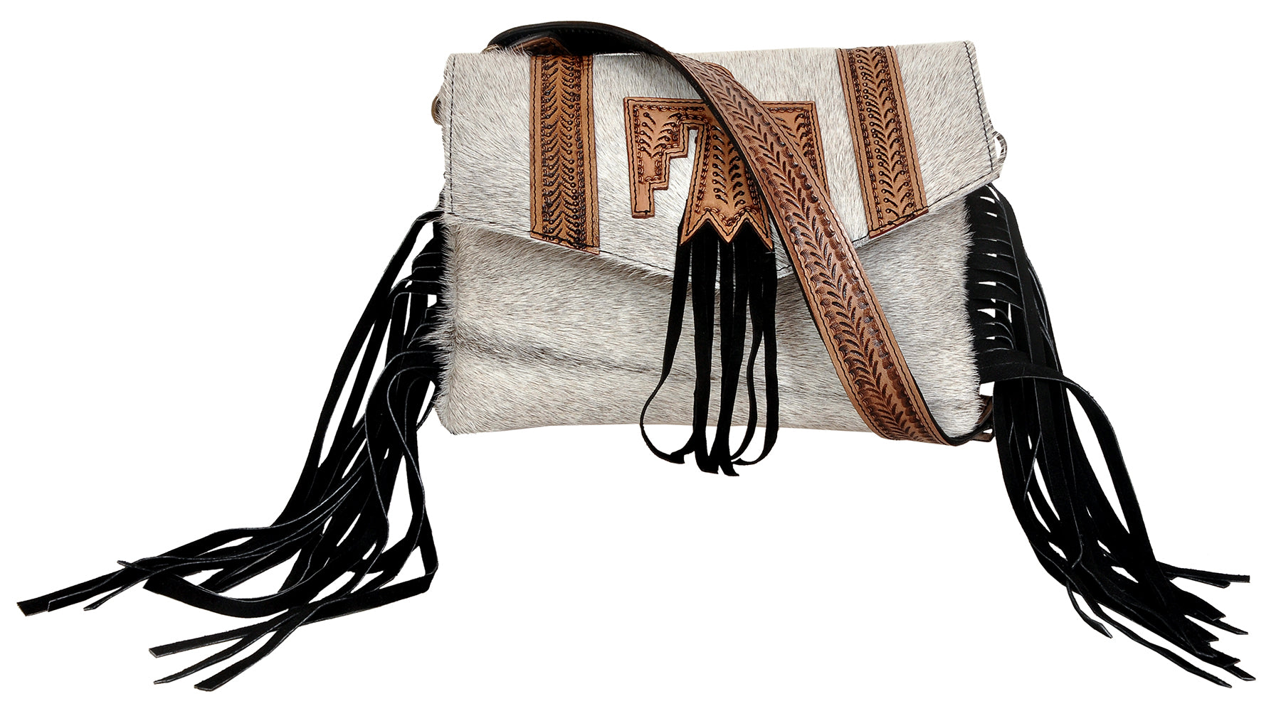 Flying Eagle Gray Hand Tooled Bag