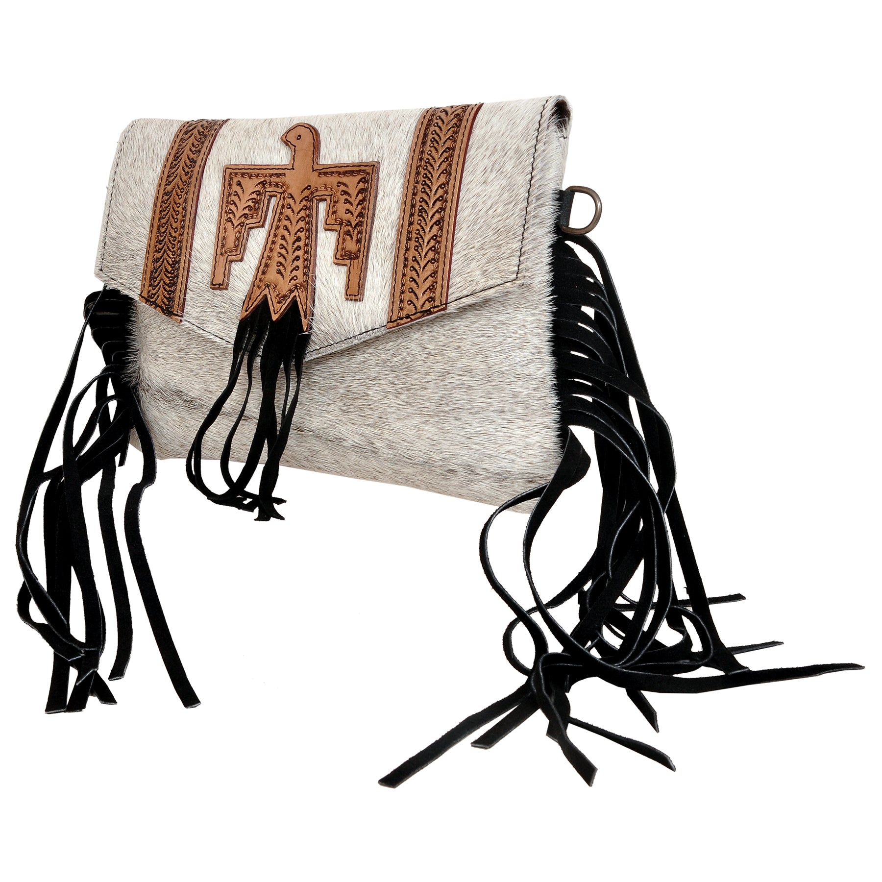 Flying Eagle Gray Hand Tooled Bag