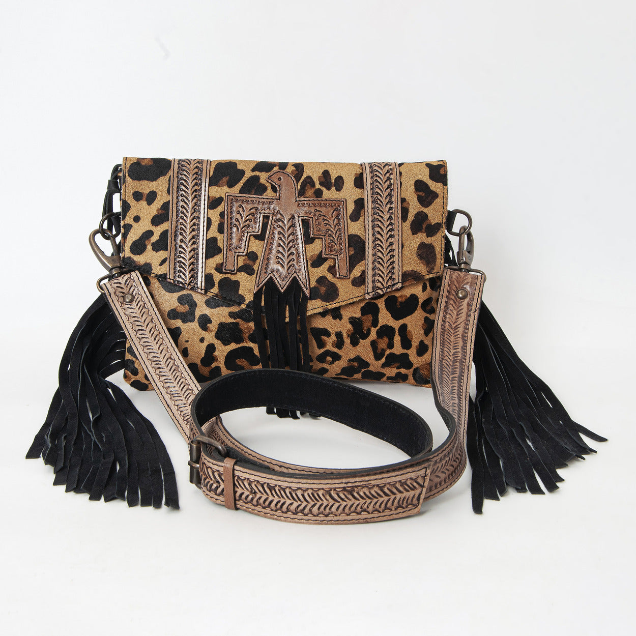 Flying Eagle Jaguar Hand Tooled Bag