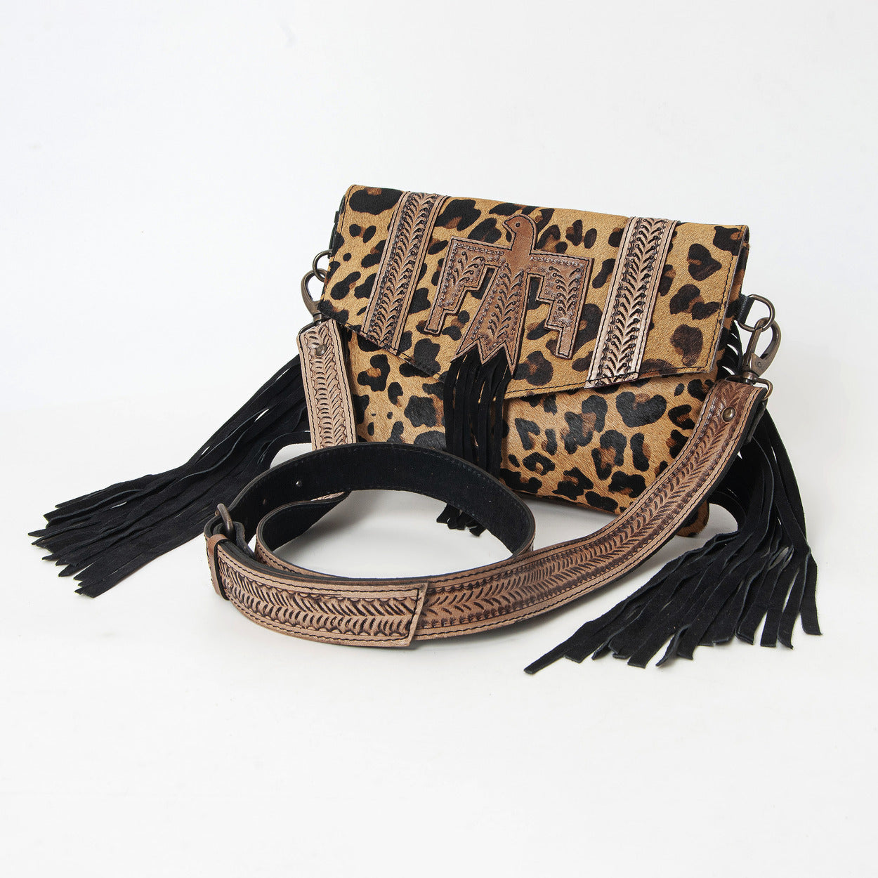 Flying Eagle Jaguar Hand Tooled Bag