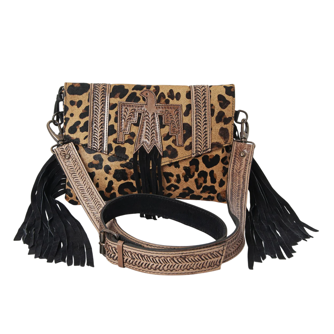 Flying Eagle Jaguar Hand Tooled Bag