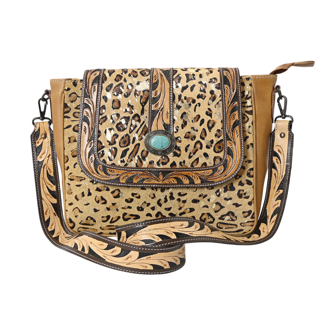 Spotted Jaguar Hand Tooled Bag