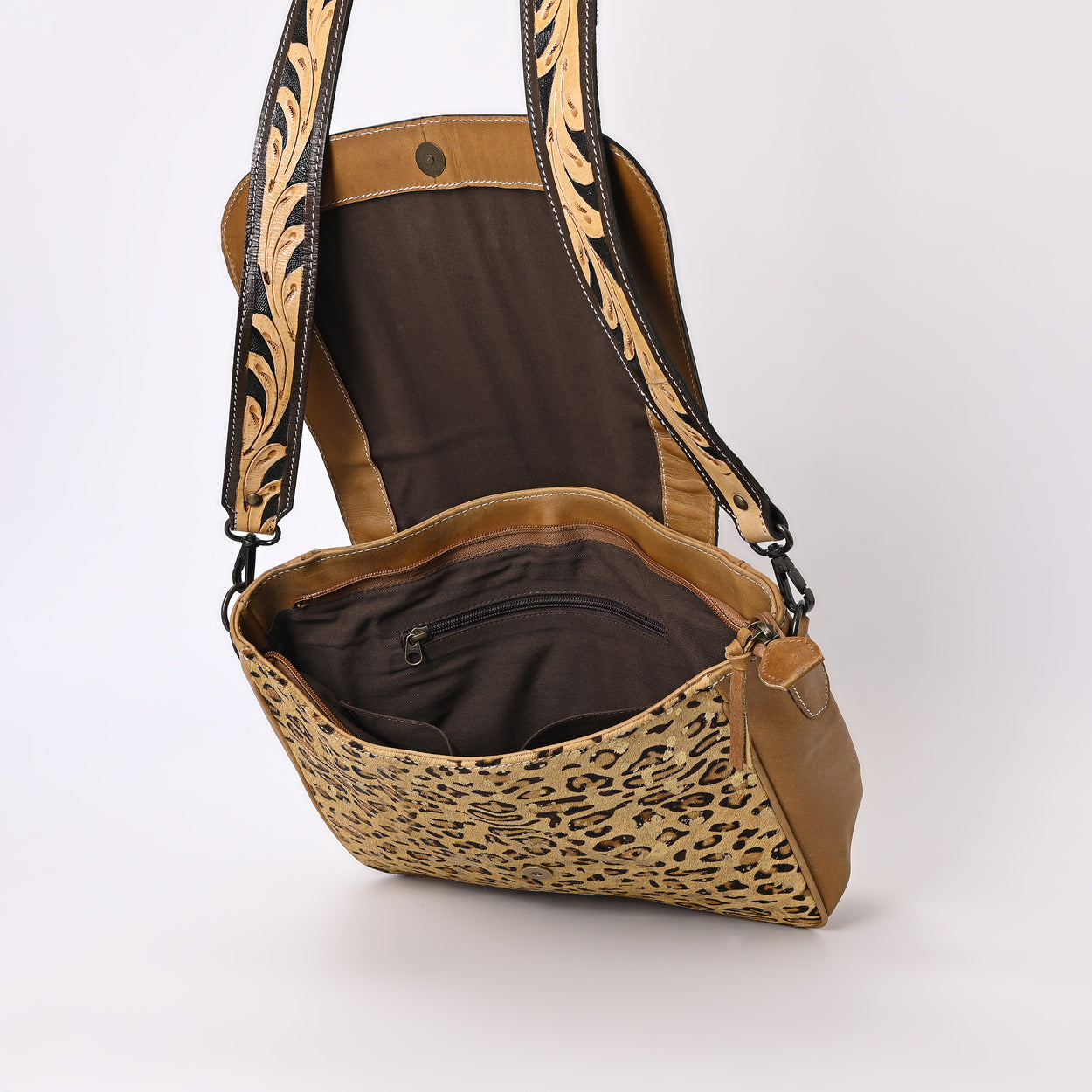 Spotted Jaguar Hand Tooled Bag