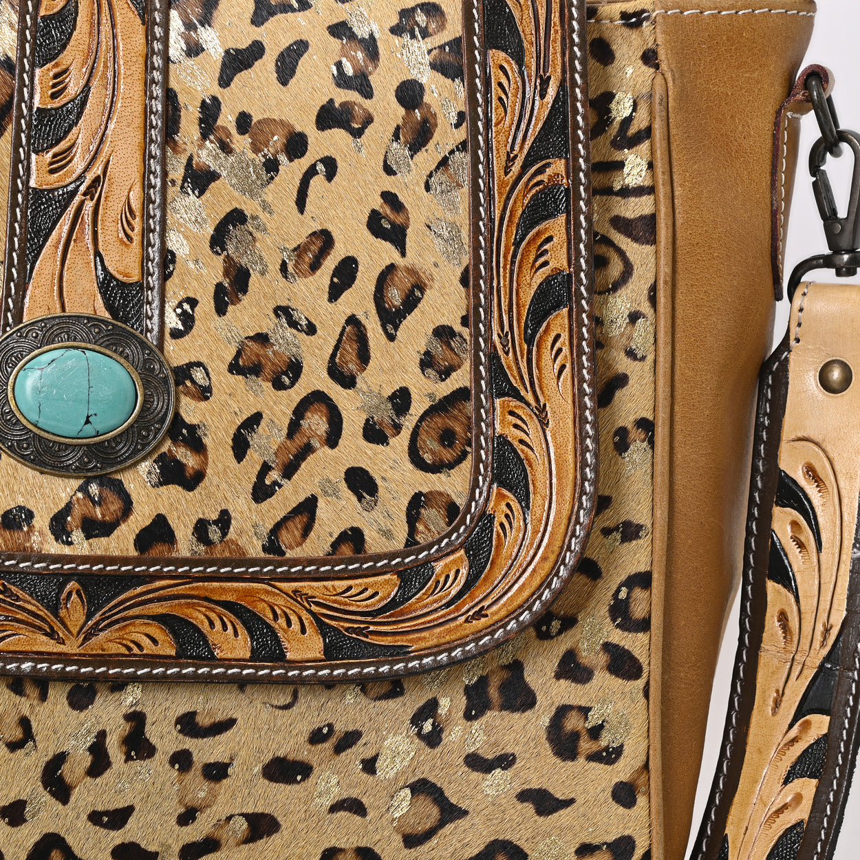 Spotted Jaguar Hand Tooled Bag