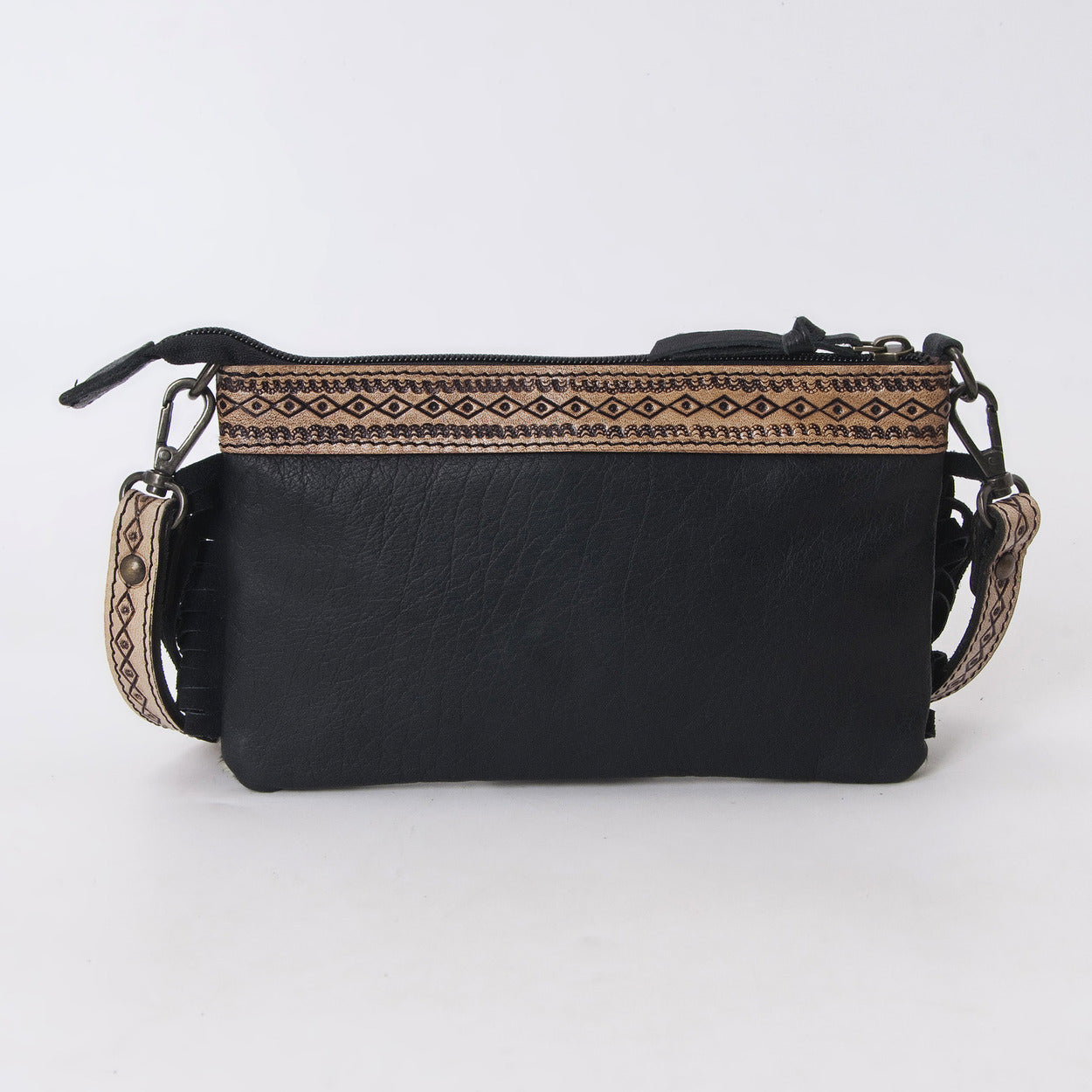 perky Black & White pouch Bag