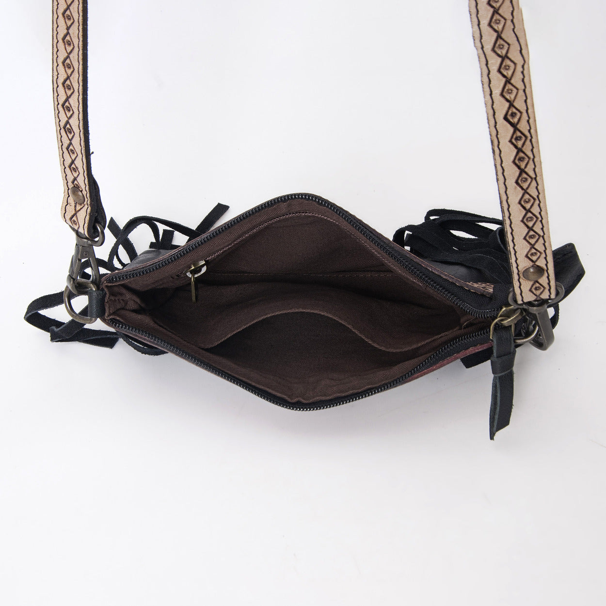 perky Black & White pouch Bag