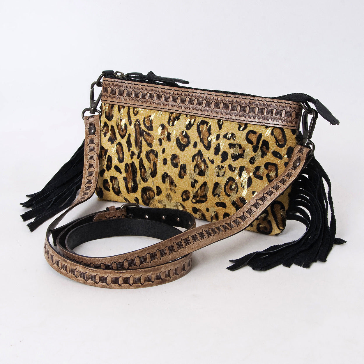 Shiny Jaguar Pouch Bag