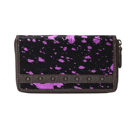 Pink Sprinkle Vino Cowhide Clutch