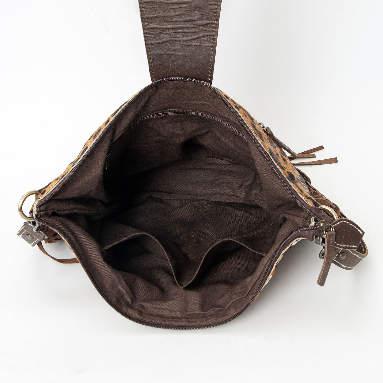 Hazel Jaguar Crossbody Fringe Bag