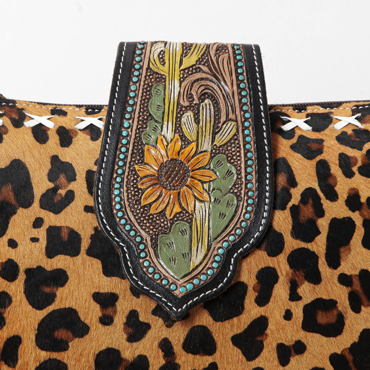 Hazel Jaguar Crossbody Fringe Bag