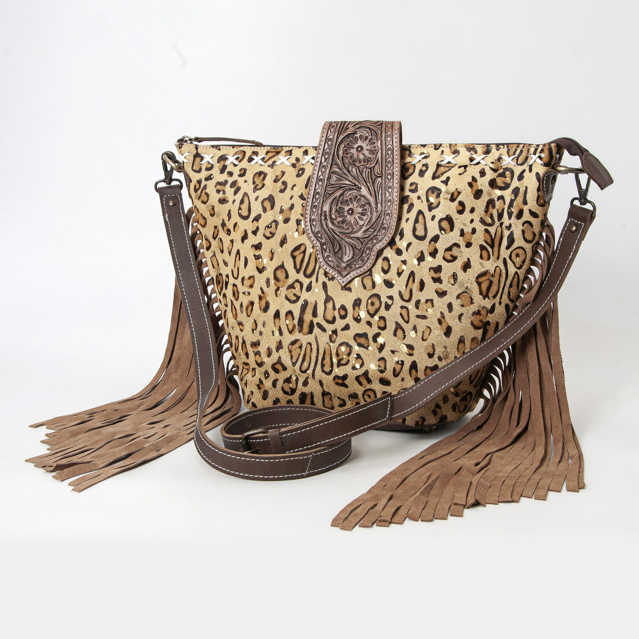 Hazel Safari Crossbody Fringe Bag