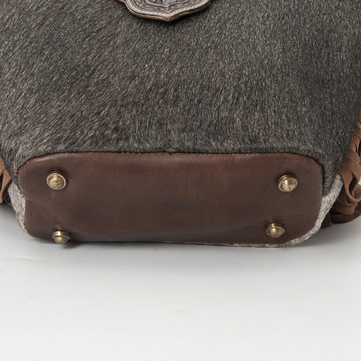 Hazel Grey Crossbody Fringe Bag