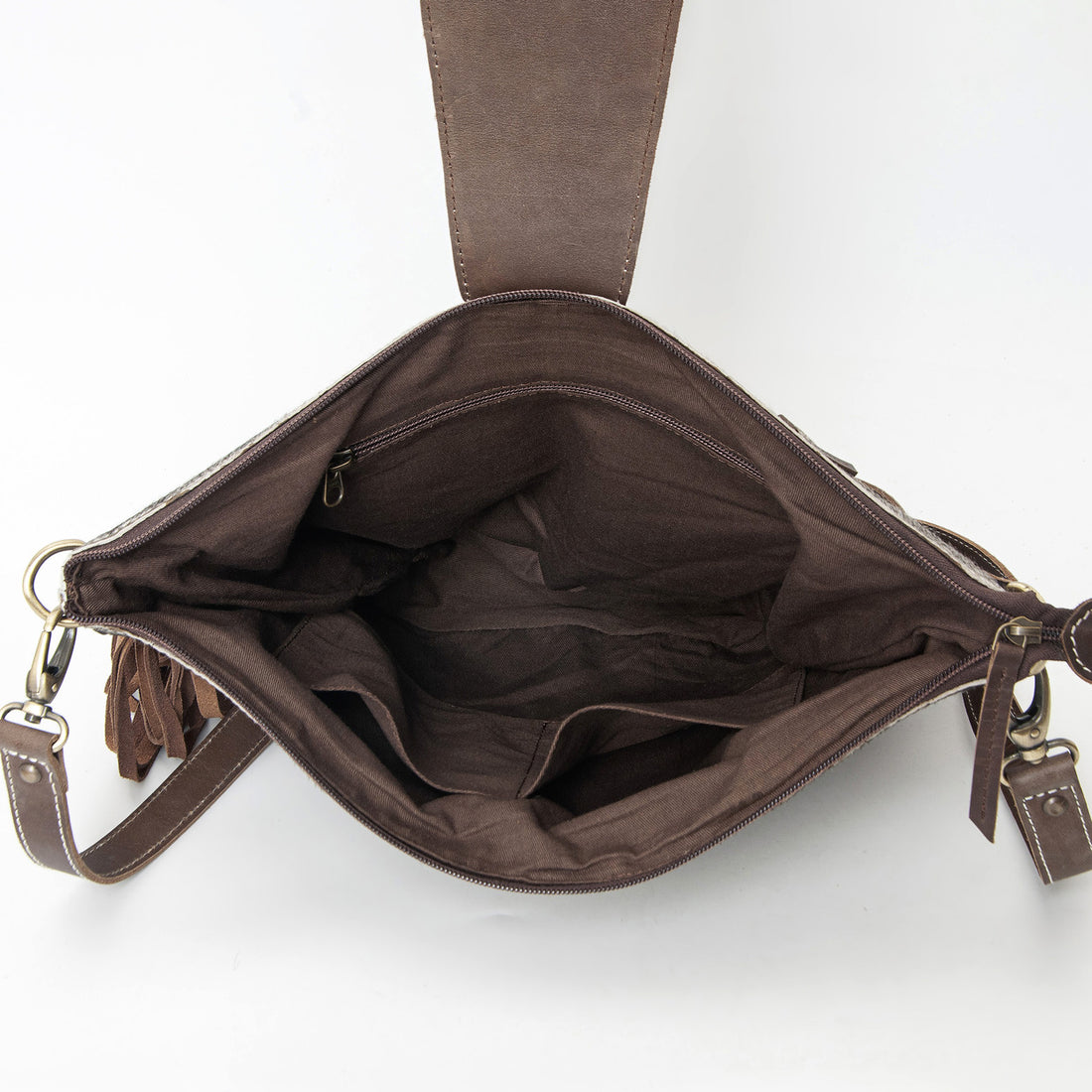 Hazel Grey Crossbody Fringe Bag
