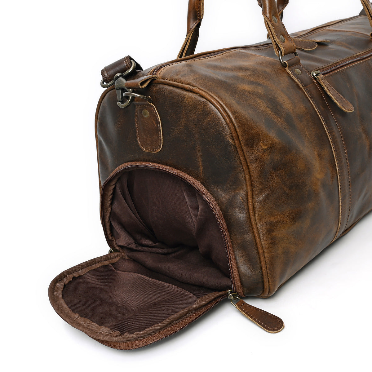 Calmra Hunter Leather Messenger Bag