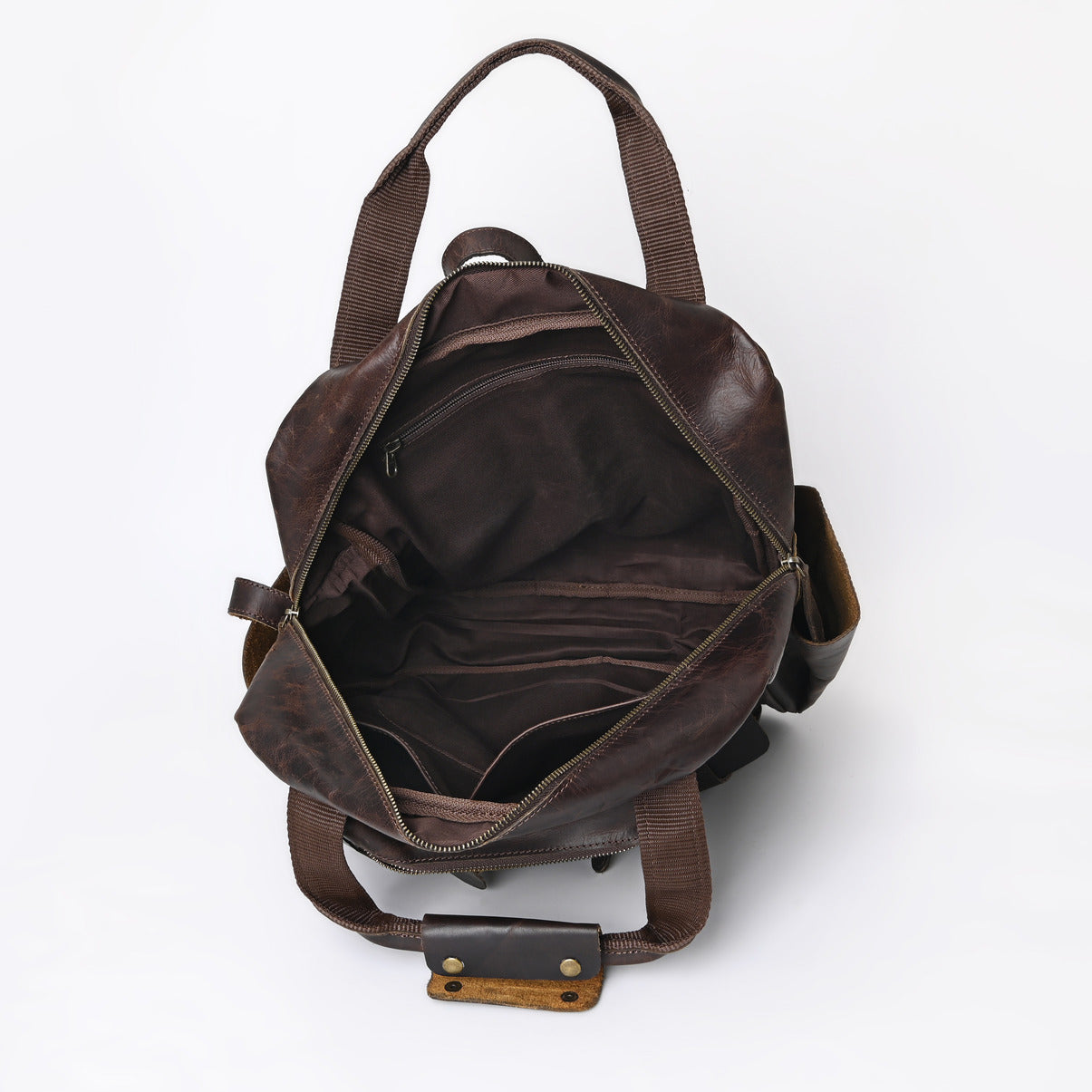 Rusty Hunter Leather Big Backpack Bag
