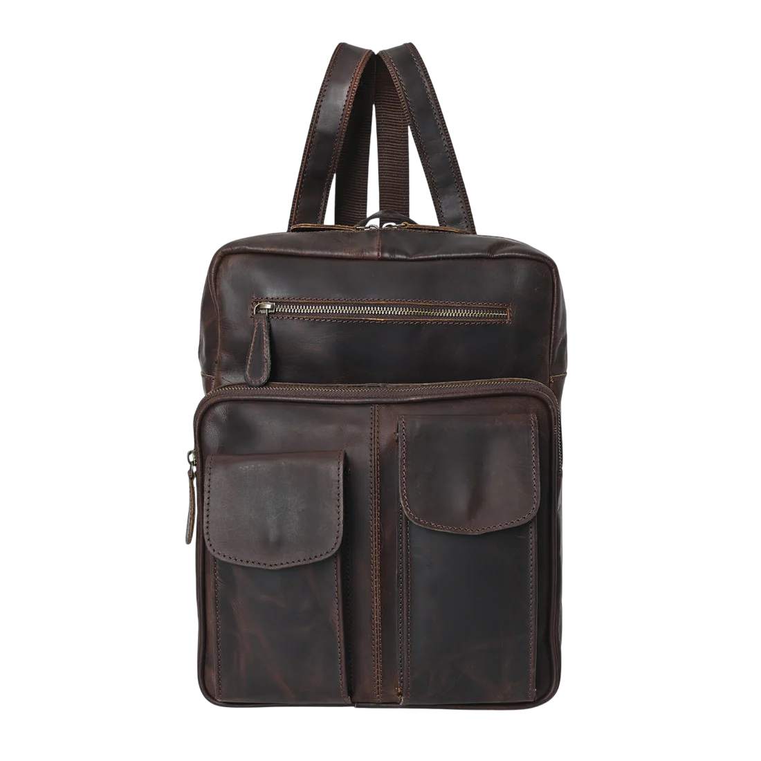 Rusty Hunter Leather Big Backpack Bag | Hard Wax Leather