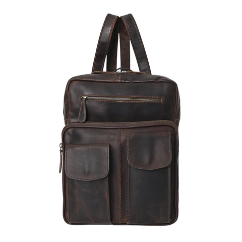 Rusty Hunter Leather Big Backpack Bag | Hard Wax Leather