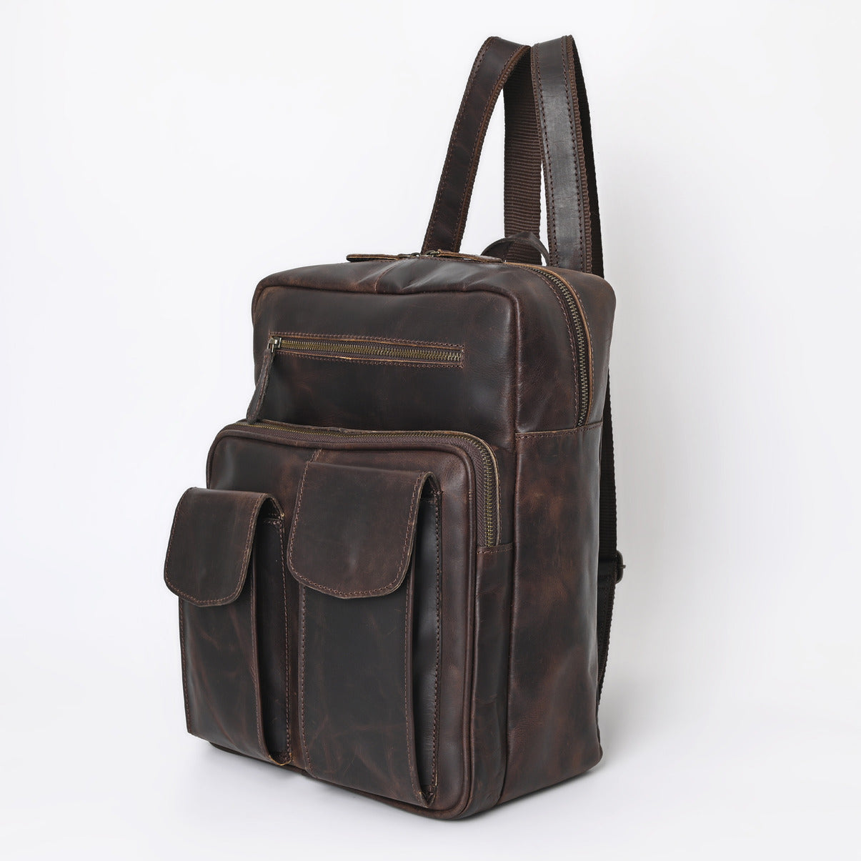 Rusty Hunter Leather Backpack Bag