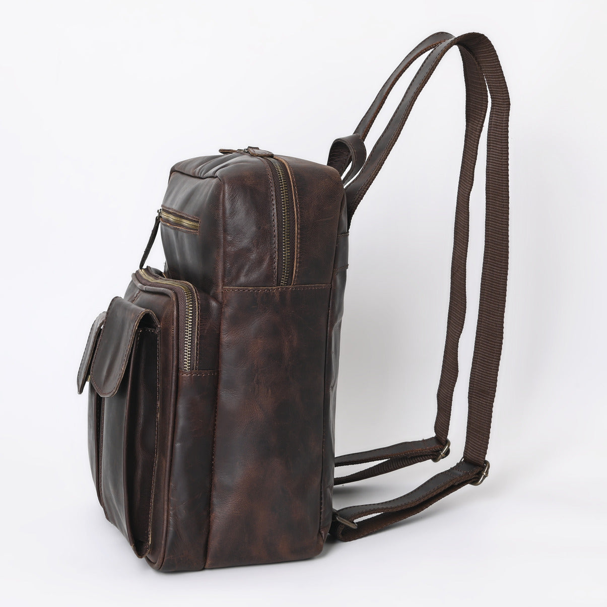 Rusty Hunter Leather Backpack Bag