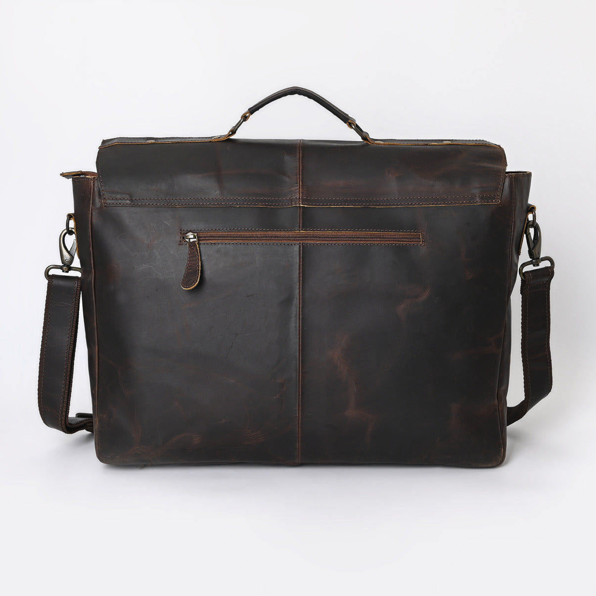 Rusty Hunter Leather Laptop Messenger Bag Big