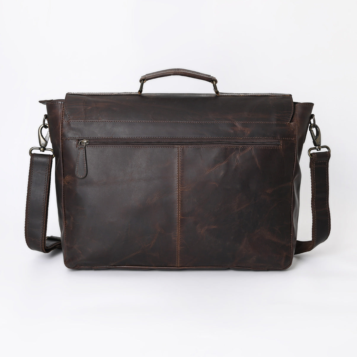Rusty Hunter Leather Laptop Messenger Bag Medium