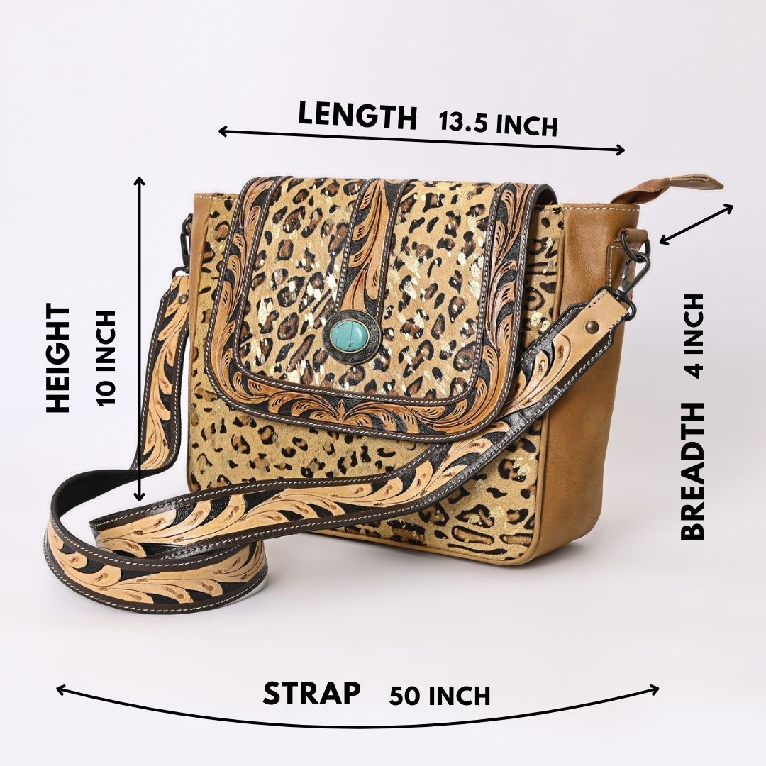 Spotted Jaguar Hand Tooled Bag