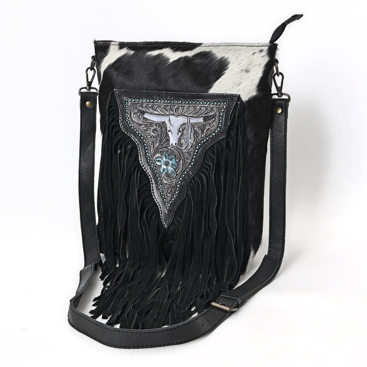 Texas Longhorn Fringe Bag
