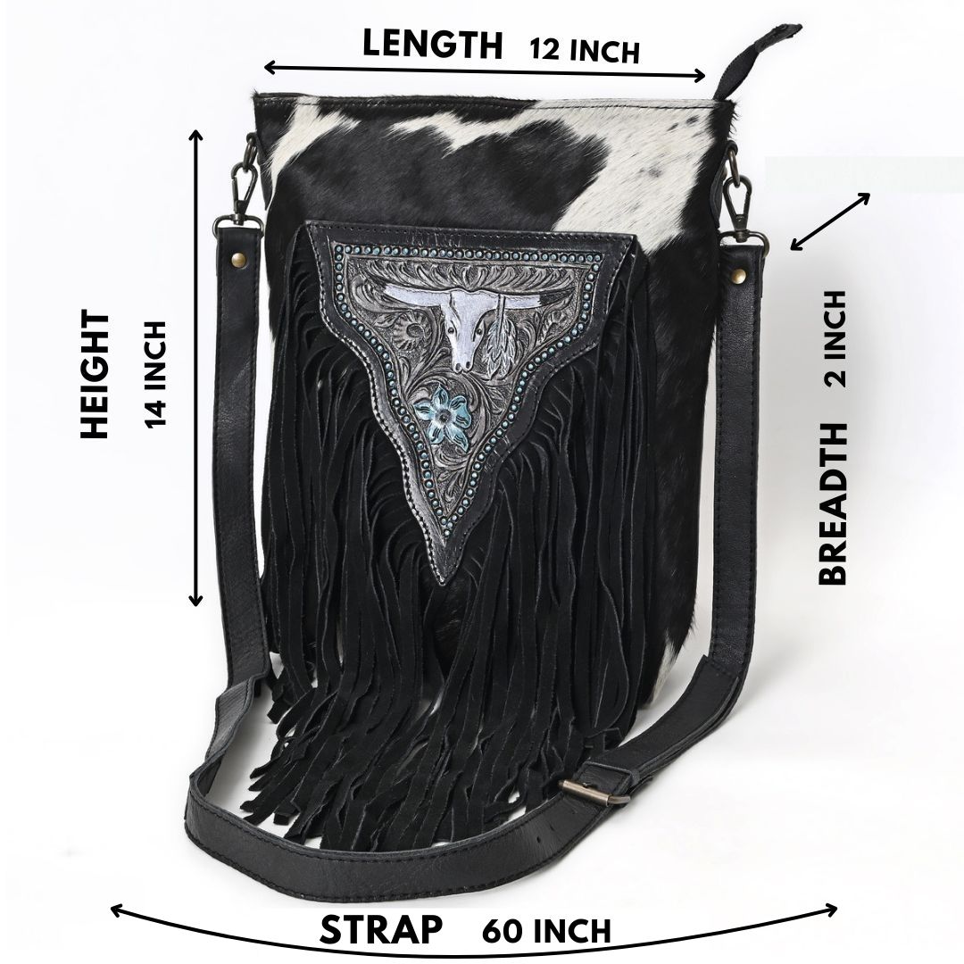 Texas Longhorn Fringe Bag