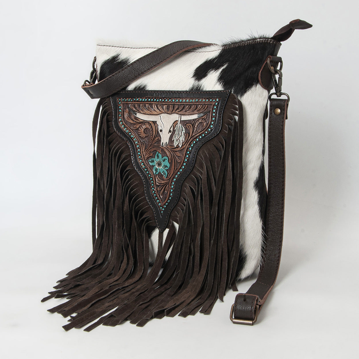 Texas Longhorn Fringe Bag