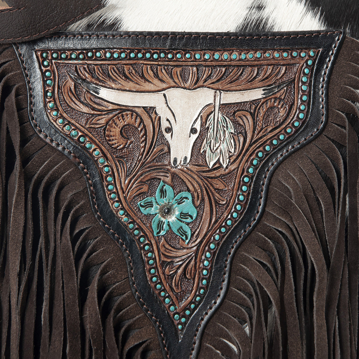 Texas Longhorn Fringe Bag