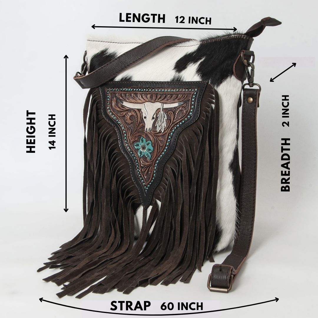Texas Longhorn Fringe Bag