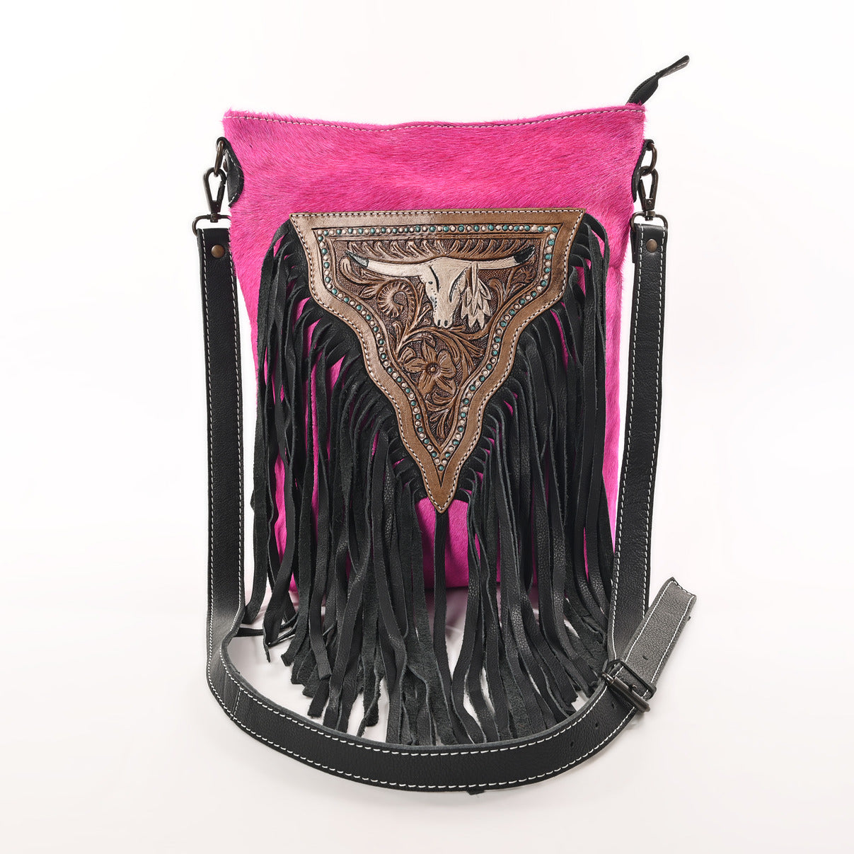 Texas Longhorn Fringe Bag