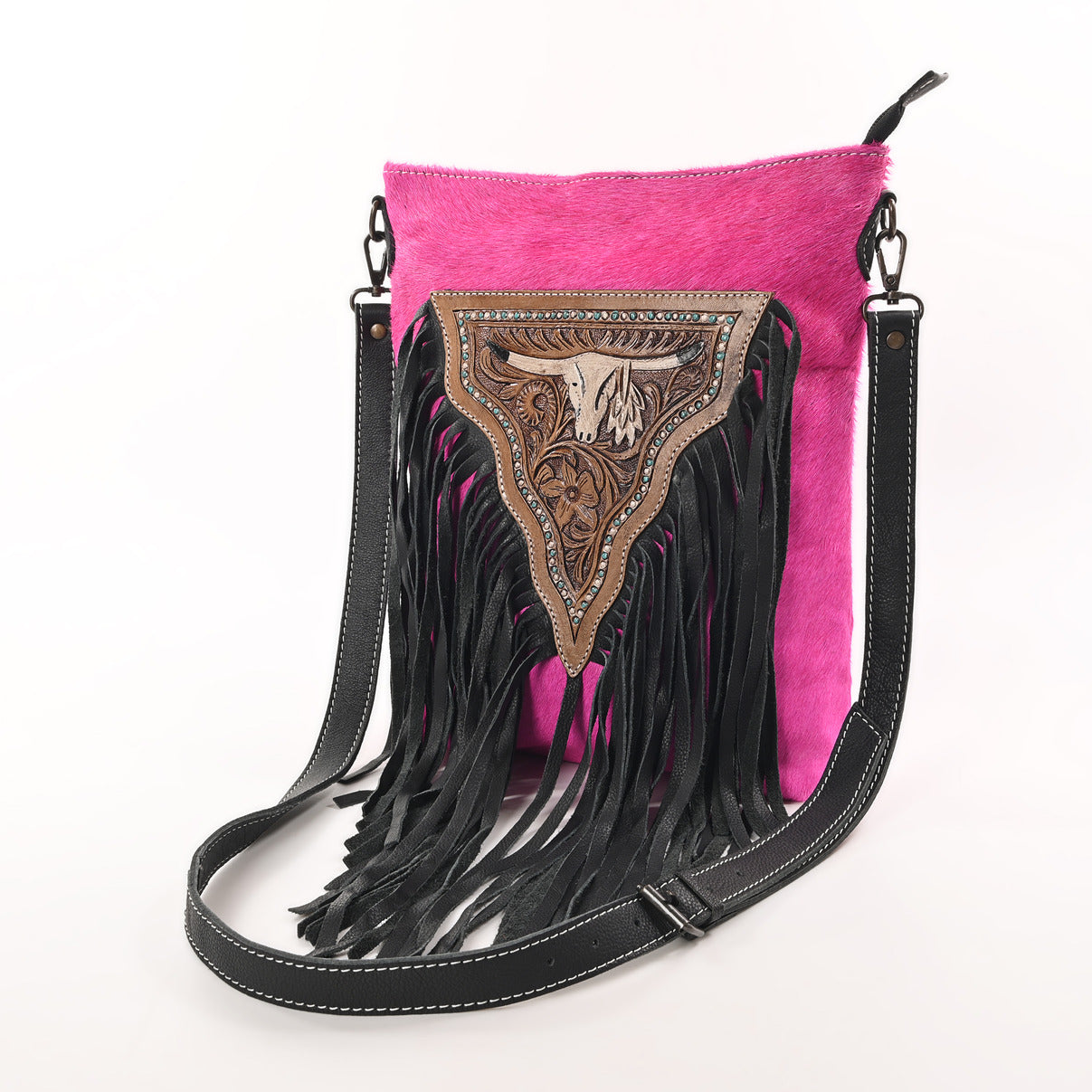 Texas Longhorn Fringe Bag