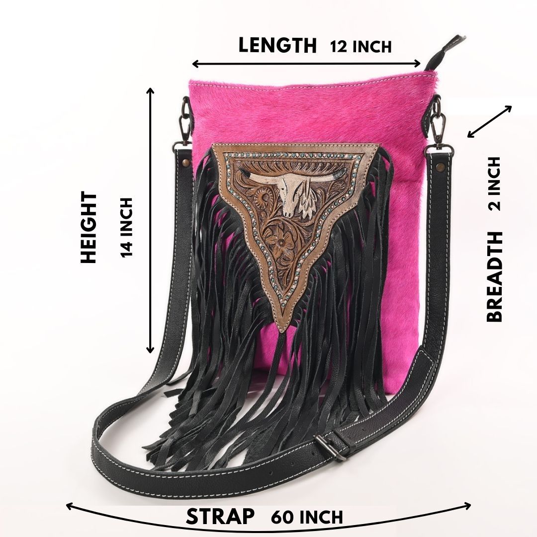Texas Longhorn Fringe Bag