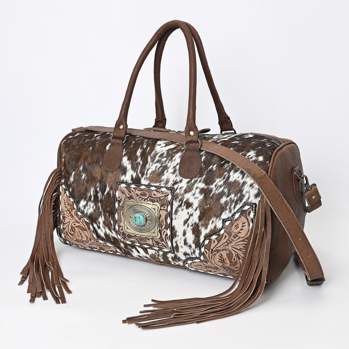 Light Brown Azetic Concho Duffle
