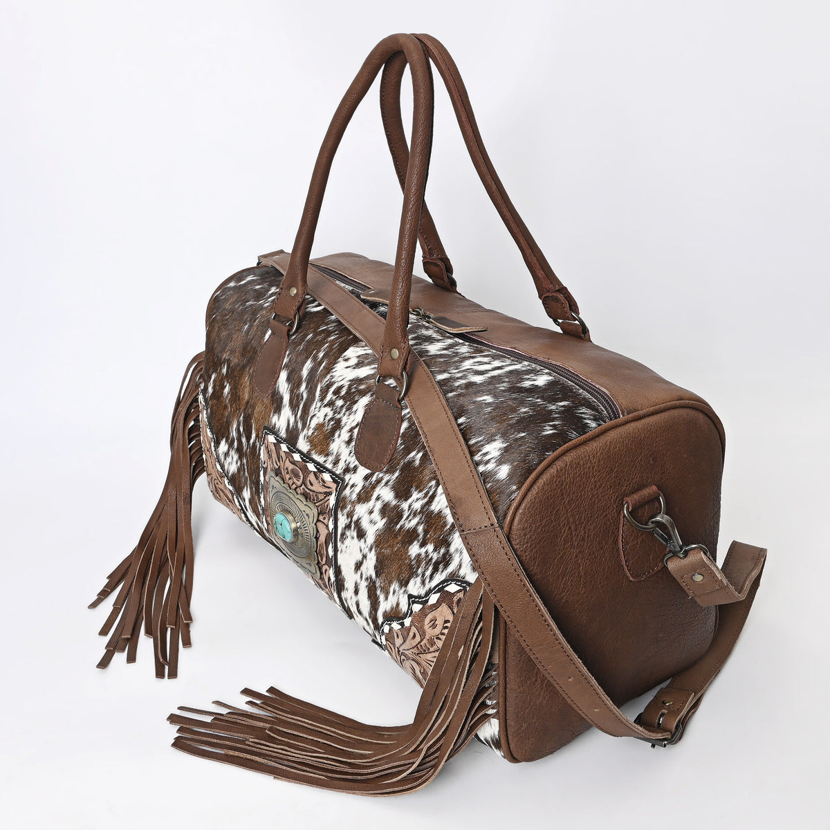 Light Brown Azetic Concho Duffle