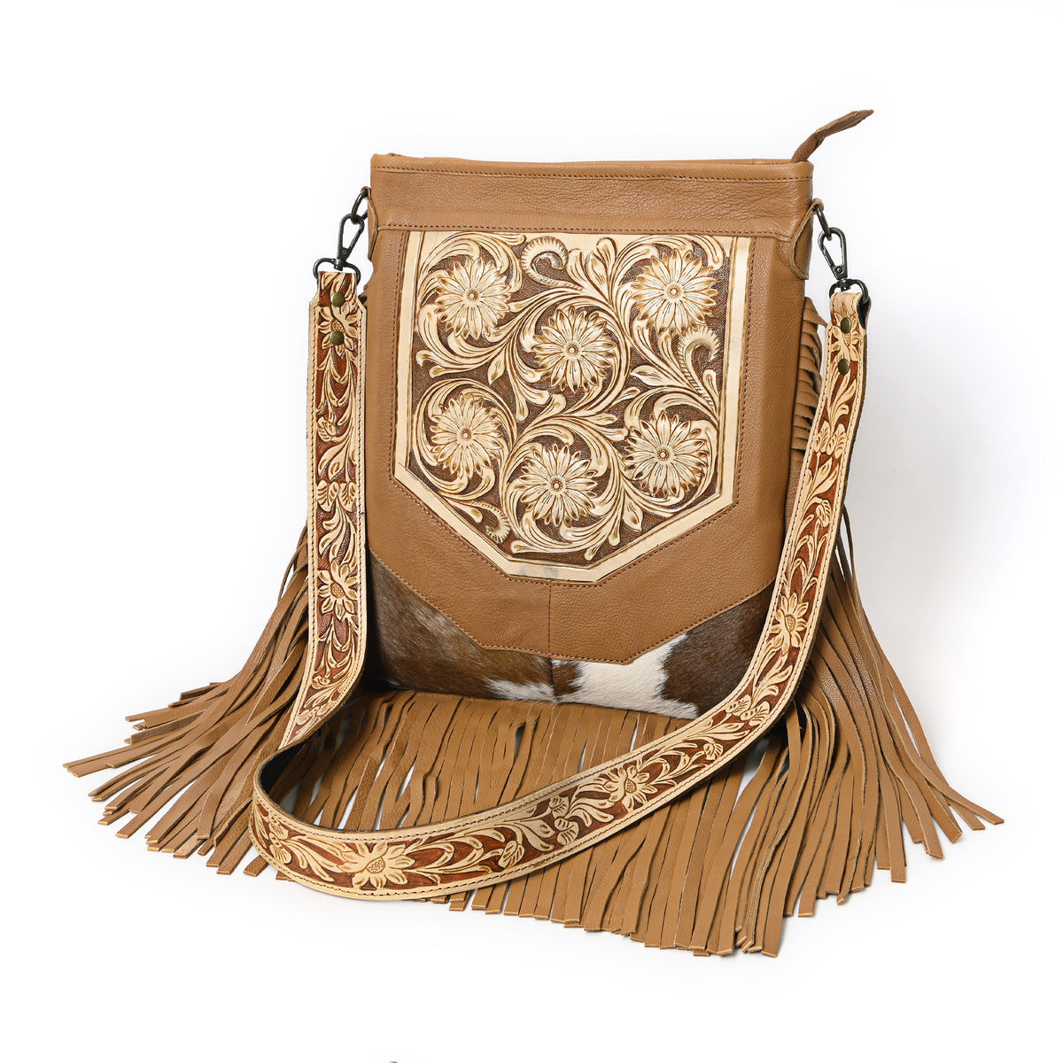 Berlin Handcarved Fringed Shoulder Bag
