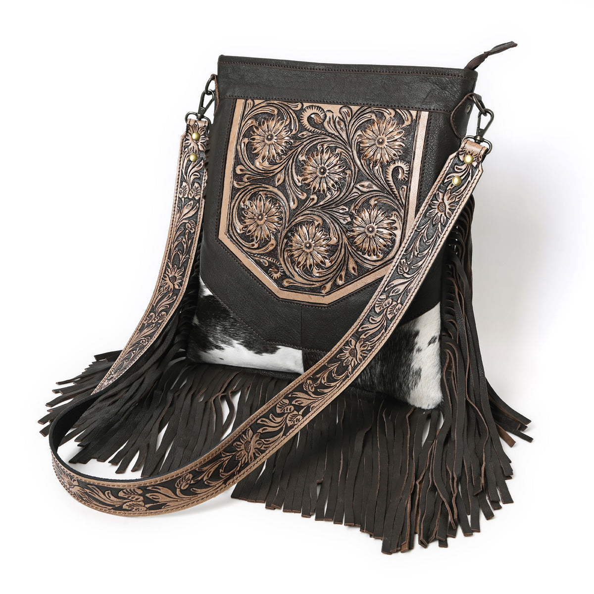 Berlin Handcarved Fringed Shoulder Bag
