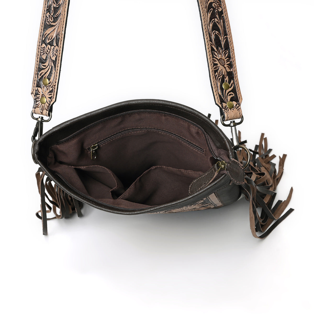 Berlin Handcarved Fringed Shoulder Bag