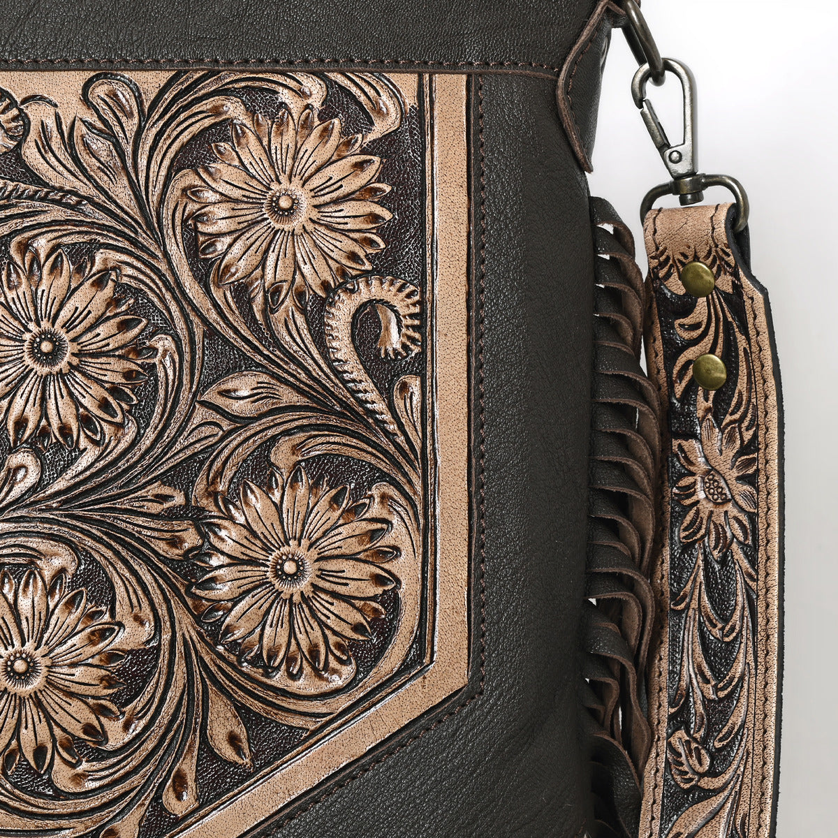Berlin Handcarved Fringed Shoulder Bag