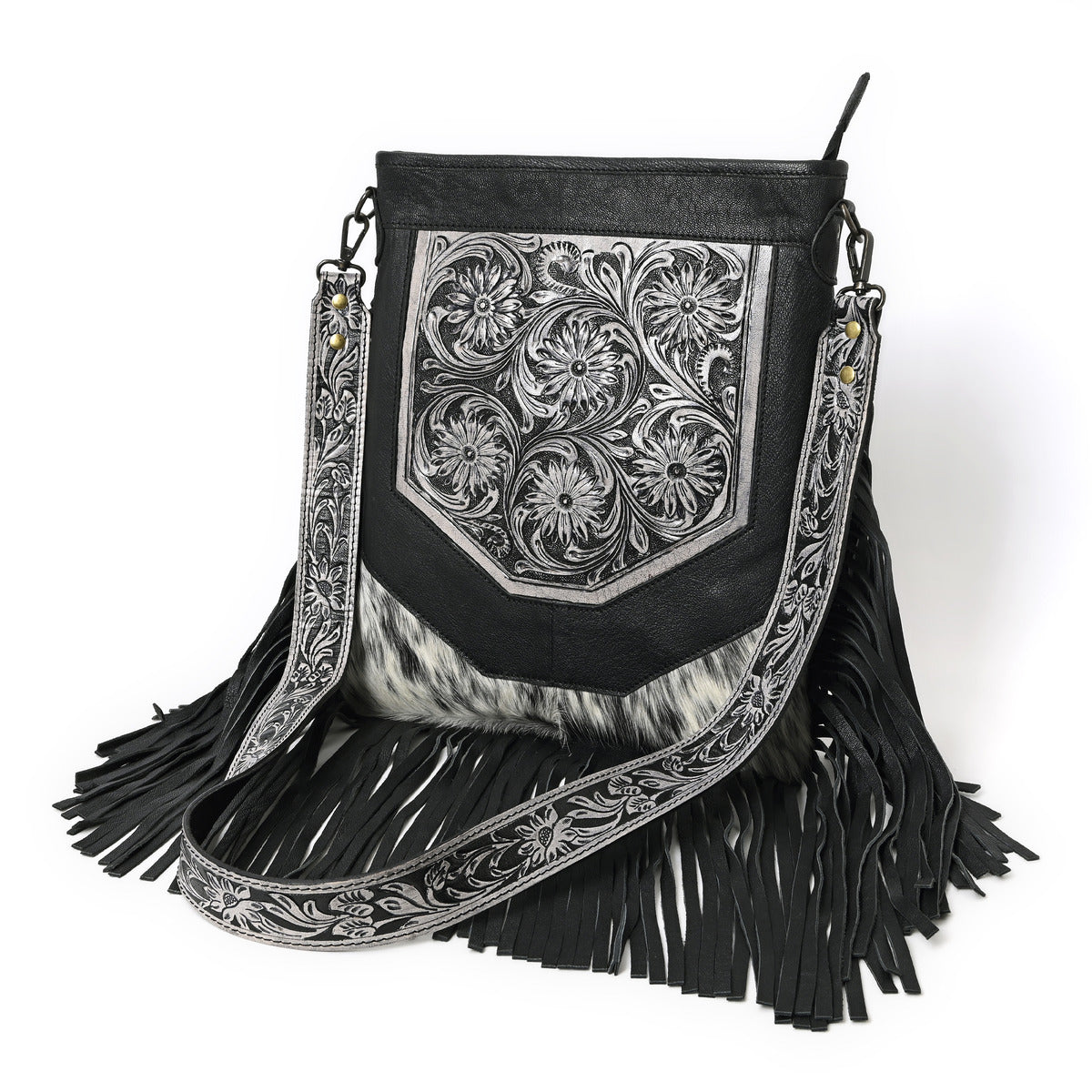 Berlin Handcarved Fringed Shoulder Bag