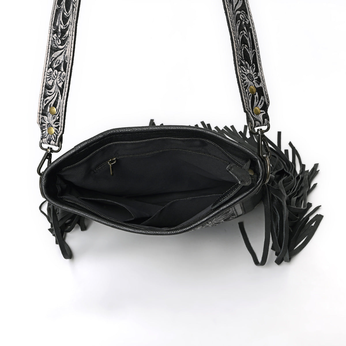 Berlin Handcarved Fringed Shoulder Bag