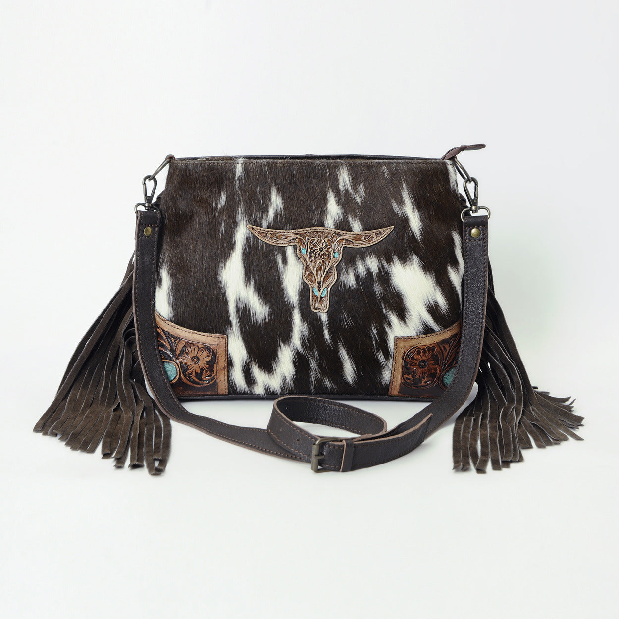 Bull's Eye Fringed Tote Bag