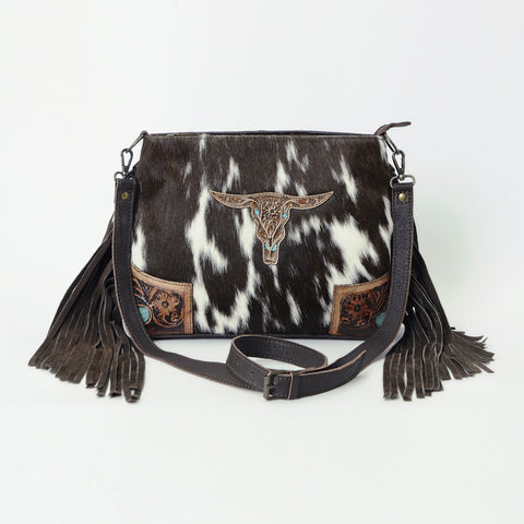 Bull's Eye Fringed Tote Bag