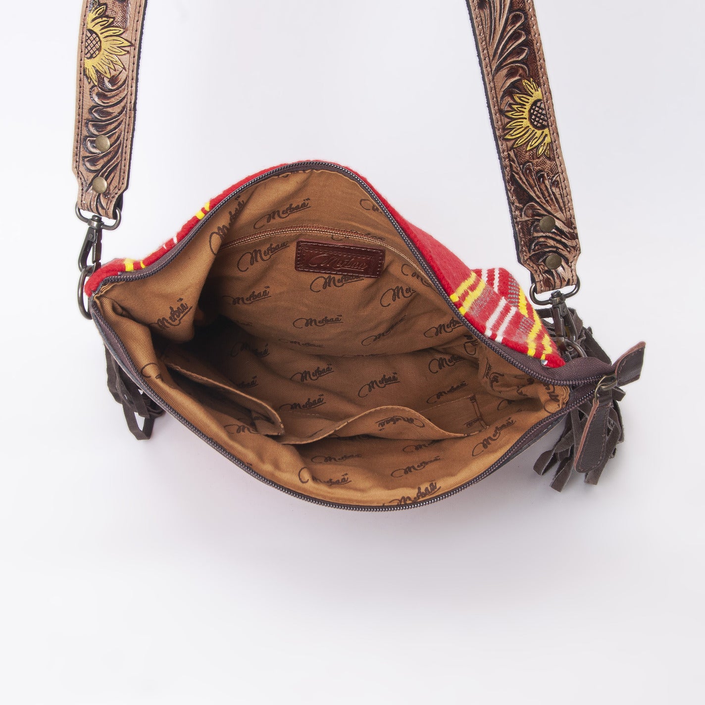 Sunflower Tooled Azetic  Durrie Shoulder Bag