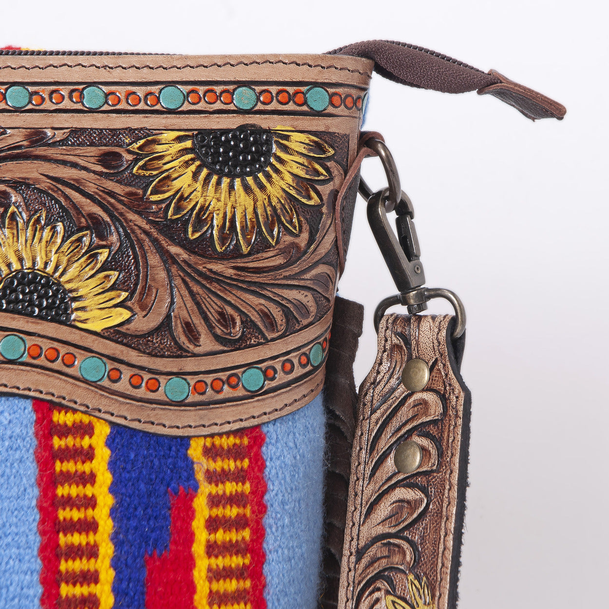 Sunflower Tooled Azetic Durrie Shoulder Bag