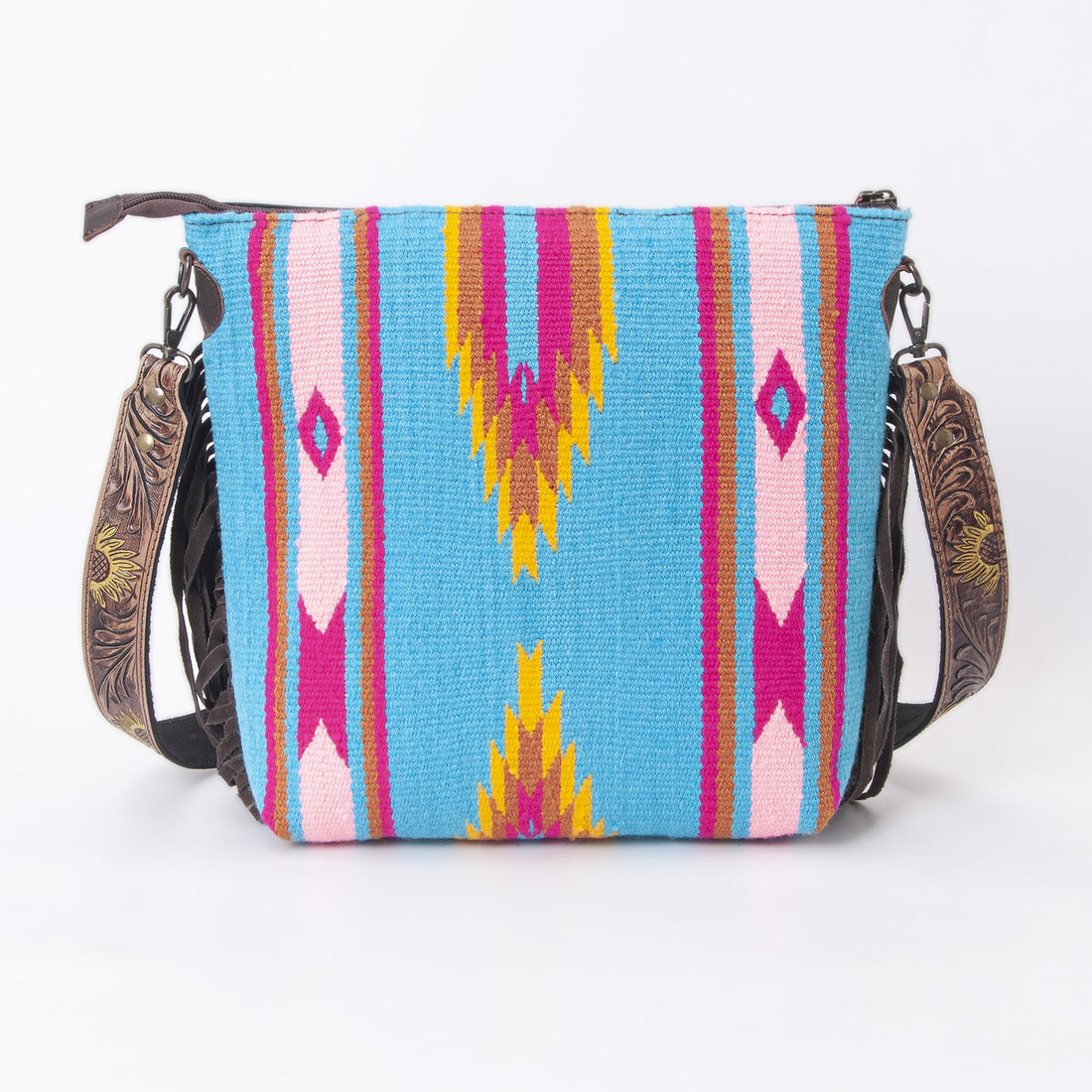 Sunflower Tooled Azetic  Durrie Shoulder Bag