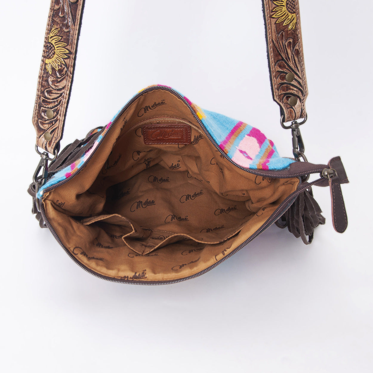 Sunflower Tooled Azetic  Durrie Shoulder Bag